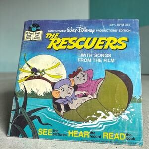 Vintage 1977 Disney The Rescuers Book and Record Set | 33 RPM Disneyland Label